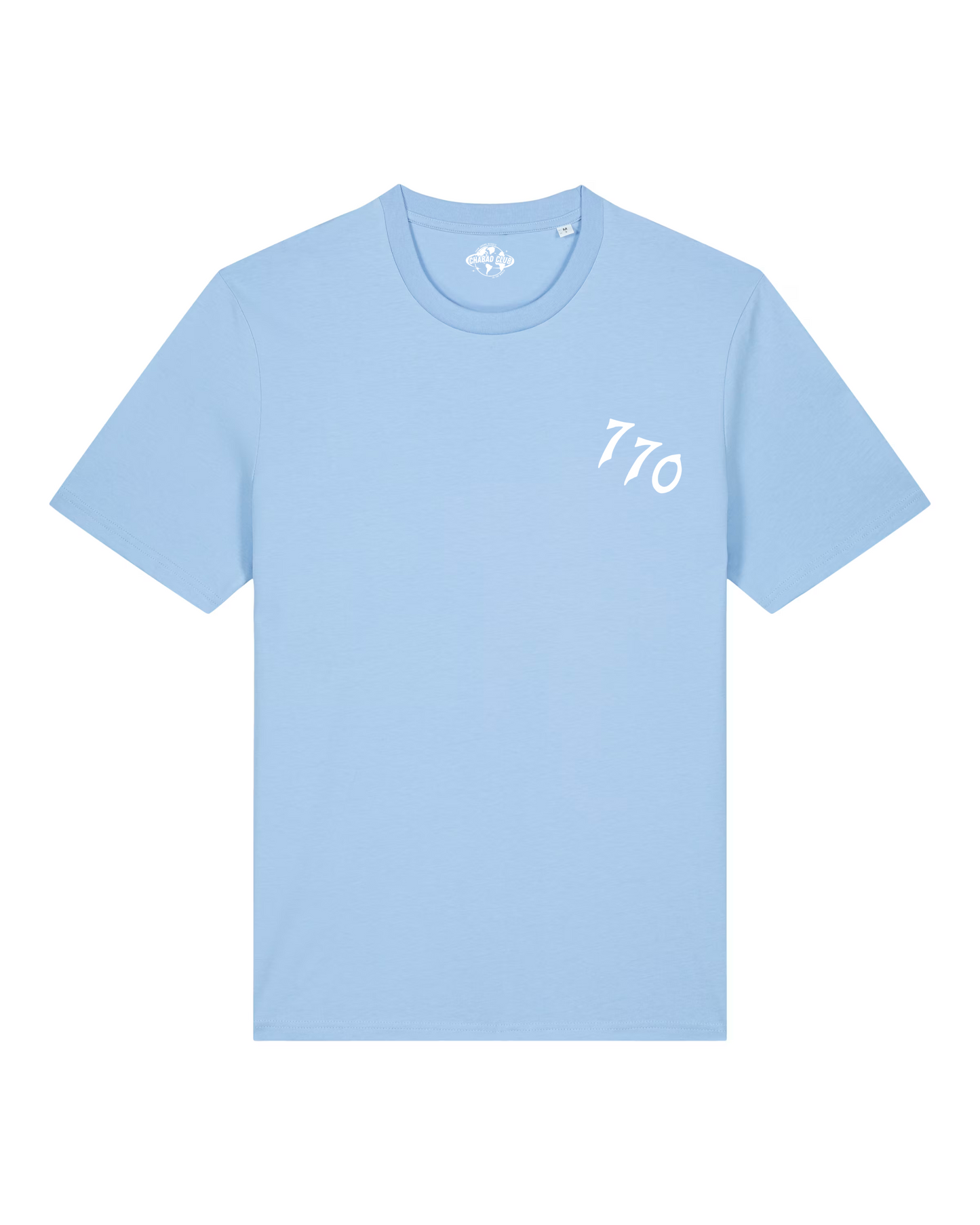 CHABAD_CLUB_TSHIRT_DROIT_770_BLEU_CIEL_RECTO