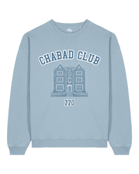 Sweatshirt Chabad Club 770 Bleu Ciel Vintage