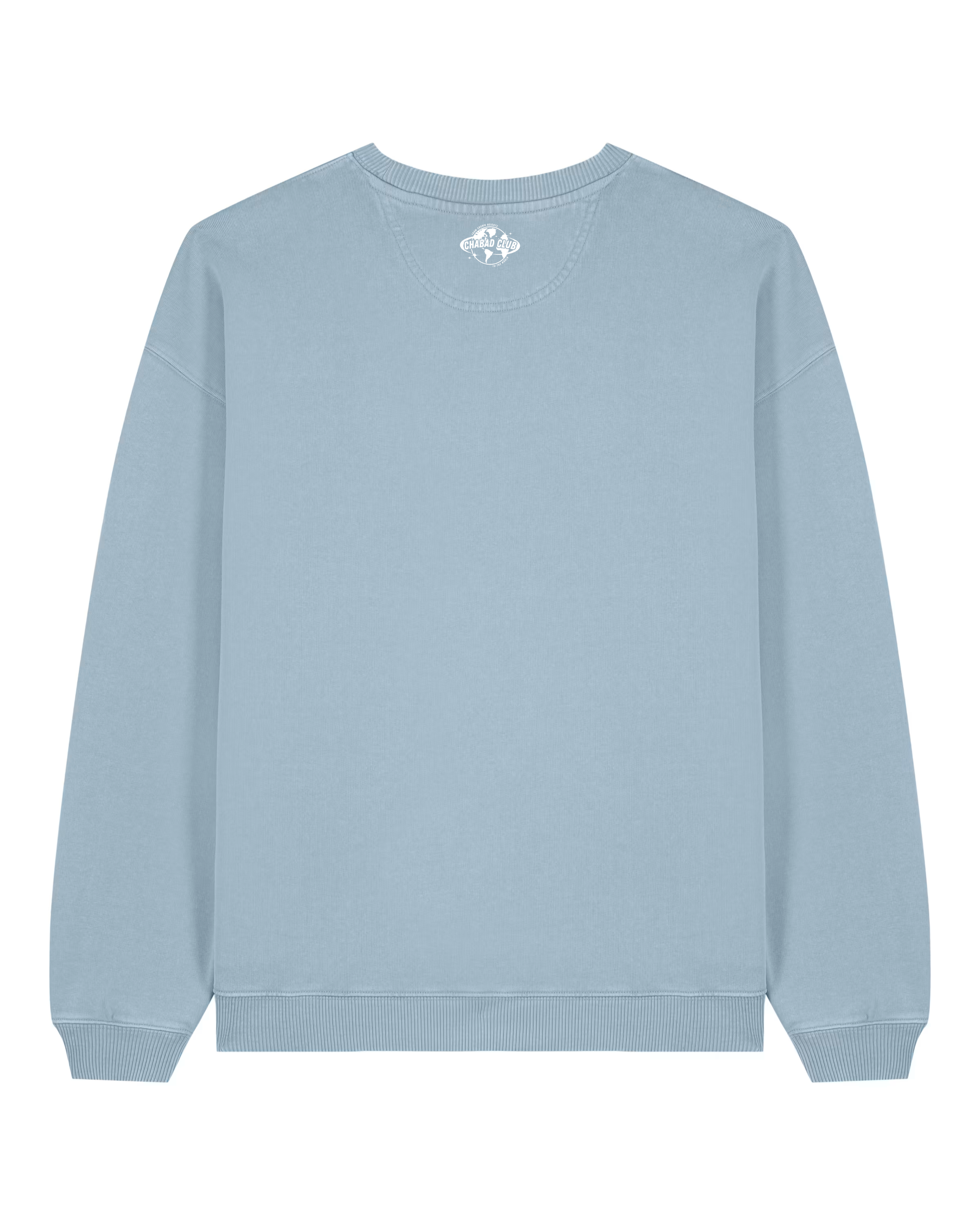 CHABAD CLUB SWEATSHIRT SYNA BLEU CIEL VINTAGE VERSO